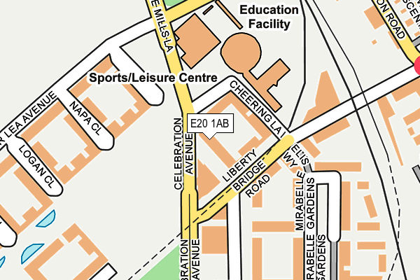 E20 1AB map - OS OpenMap – Local (Ordnance Survey)