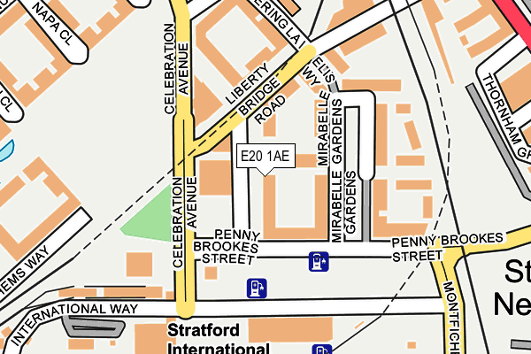 E20 1AE map - OS OpenMap – Local (Ordnance Survey)