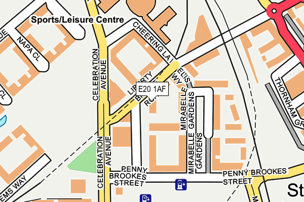 E20 1AF map - OS OpenMap – Local (Ordnance Survey)