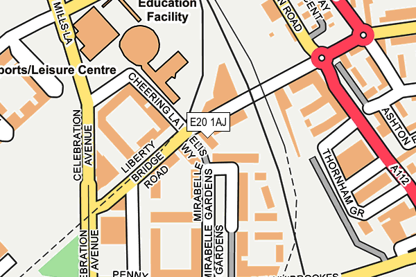 E20 1AJ map - OS OpenMap – Local (Ordnance Survey)