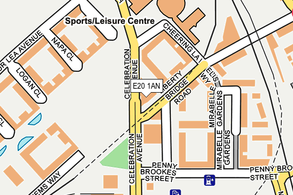 E20 1AN map - OS OpenMap – Local (Ordnance Survey)