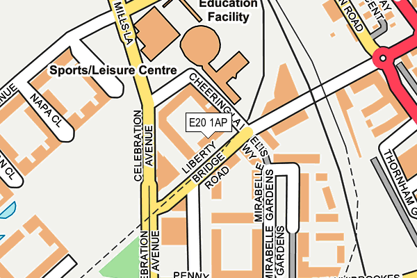 E20 1AP map - OS OpenMap – Local (Ordnance Survey)