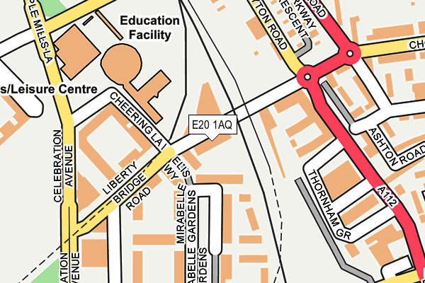 E20 1AQ map - OS OpenMap – Local (Ordnance Survey)