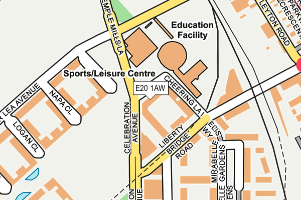 E20 1AW map - OS OpenMap – Local (Ordnance Survey)