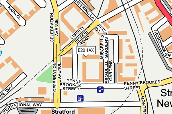 E20 1AX map - OS OpenMap – Local (Ordnance Survey)