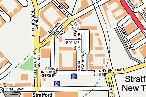 E20 1AZ map - OS OpenMap – Local (Ordnance Survey)