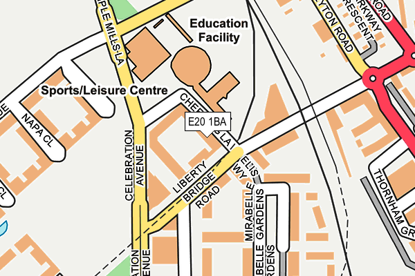 E20 1BA map - OS OpenMap – Local (Ordnance Survey)