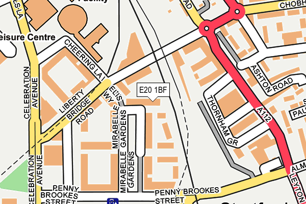 E20 1BF map - OS OpenMap – Local (Ordnance Survey)