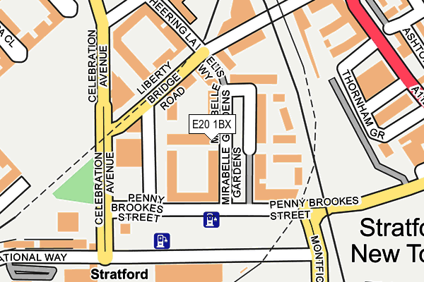 E20 1BX map - OS OpenMap – Local (Ordnance Survey)