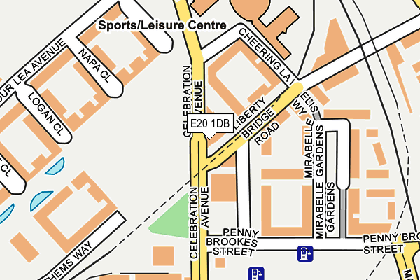 E20 1DB map - OS OpenMap – Local (Ordnance Survey)