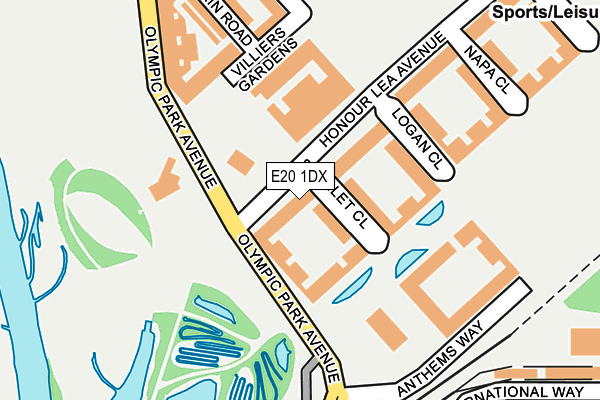 E20 1DX map - OS OpenMap – Local (Ordnance Survey)