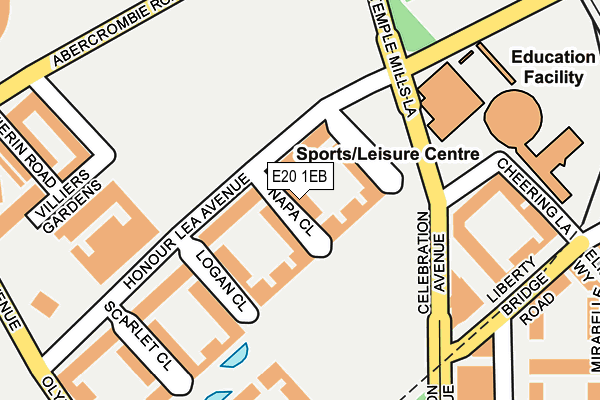 E20 1EB map - OS OpenMap – Local (Ordnance Survey)