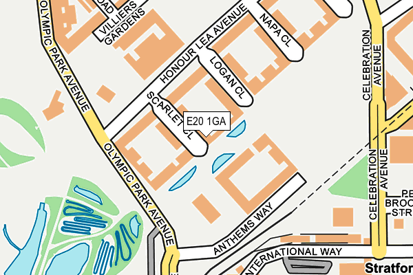 E20 1GA map - OS OpenMap – Local (Ordnance Survey)