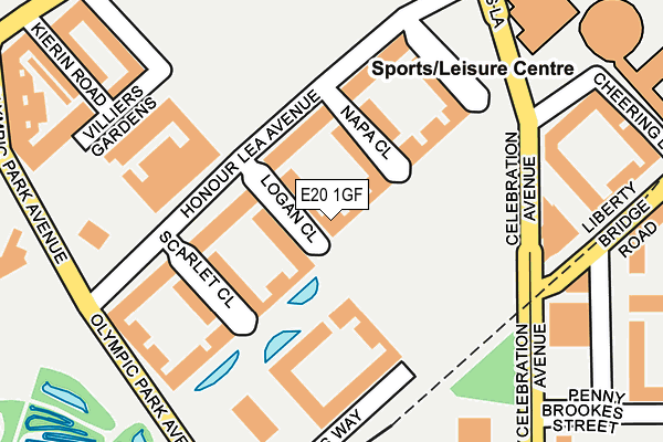 E20 1GF map - OS OpenMap – Local (Ordnance Survey)