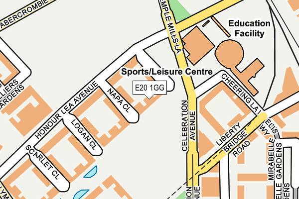 E20 1GG map - OS OpenMap – Local (Ordnance Survey)