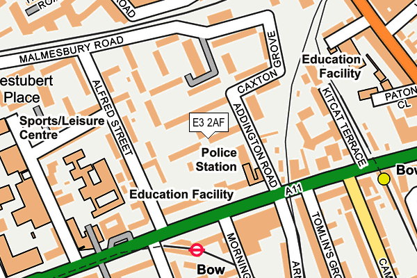 E3 2AF map - OS OpenMap – Local (Ordnance Survey)