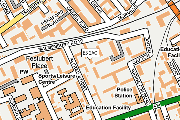 E3 2AG map - OS OpenMap – Local (Ordnance Survey)