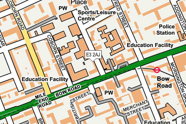 E3 2AJ map - OS OpenMap – Local (Ordnance Survey)