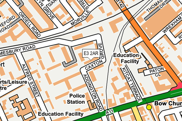 E3 2AR map - OS OpenMap – Local (Ordnance Survey)