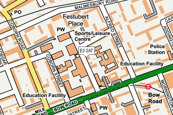 E3 2AT map - OS OpenMap – Local (Ordnance Survey)