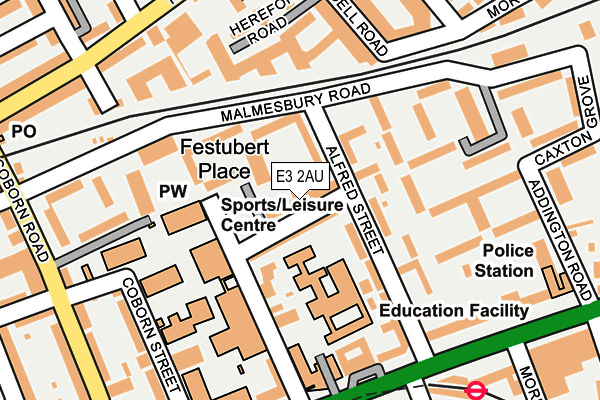 E3 2AU map - OS OpenMap – Local (Ordnance Survey)