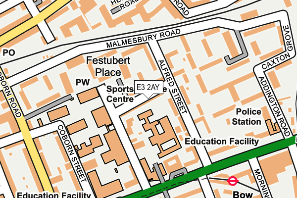 E3 2AY map - OS OpenMap – Local (Ordnance Survey)