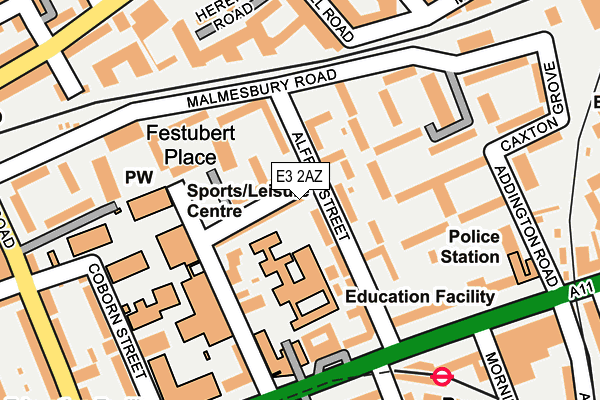E3 2AZ map - OS OpenMap – Local (Ordnance Survey)