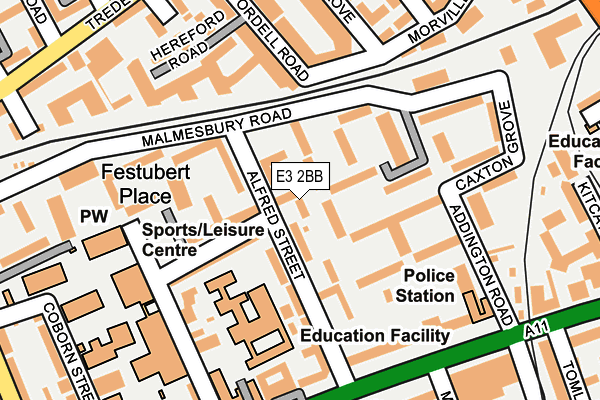 E3 2BB map - OS OpenMap – Local (Ordnance Survey)