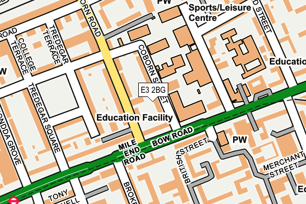 E3 2BG map - OS OpenMap – Local (Ordnance Survey)