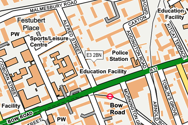 E3 2BN map - OS OpenMap – Local (Ordnance Survey)