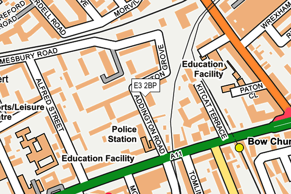 E3 2BP map - OS OpenMap – Local (Ordnance Survey)