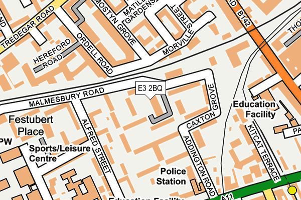 E3 2BQ map - OS OpenMap – Local (Ordnance Survey)