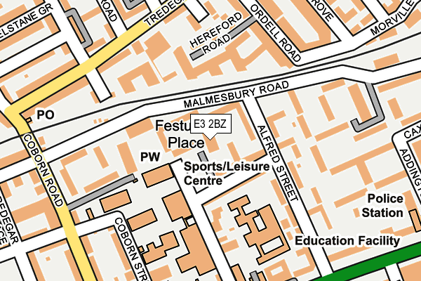 E3 2BZ map - OS OpenMap – Local (Ordnance Survey)