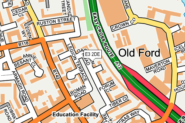 E3 2DE map - OS OpenMap – Local (Ordnance Survey)