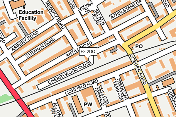 E3 2DQ map - OS OpenMap – Local (Ordnance Survey)