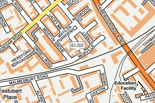 E3 2DZ map - OS OpenMap – Local (Ordnance Survey)
