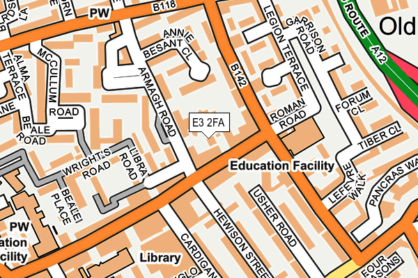 E3 2FA map - OS OpenMap – Local (Ordnance Survey)