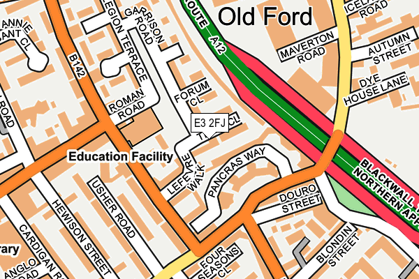E3 2FJ map - OS OpenMap – Local (Ordnance Survey)