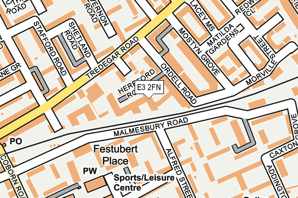 E3 2FN map - OS OpenMap – Local (Ordnance Survey)