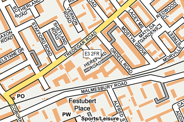 E3 2FR map - OS OpenMap – Local (Ordnance Survey)