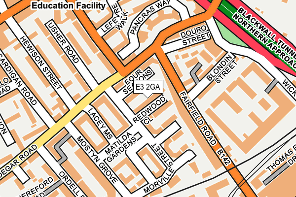 E3 2GA map - OS OpenMap – Local (Ordnance Survey)
