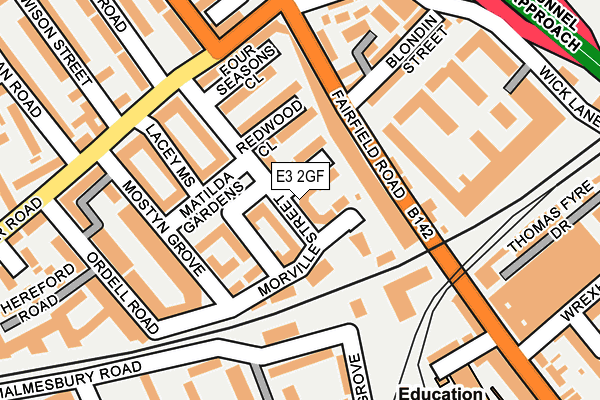 E3 2GF map - OS OpenMap – Local (Ordnance Survey)