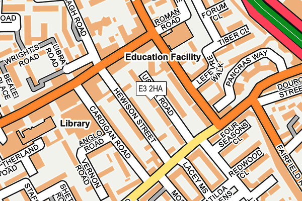 E3 2HA map - OS OpenMap – Local (Ordnance Survey)