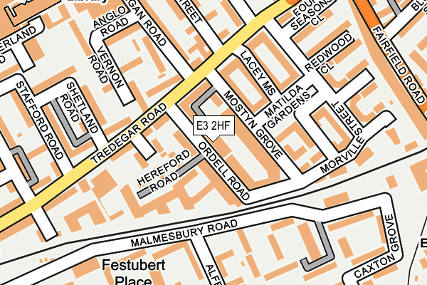 E3 2HF map - OS OpenMap – Local (Ordnance Survey)