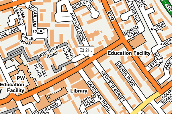 E3 2HJ map - OS OpenMap – Local (Ordnance Survey)