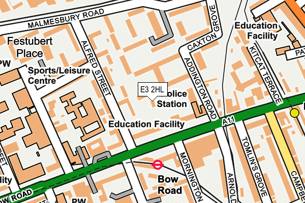 E3 2HL map - OS OpenMap – Local (Ordnance Survey)
