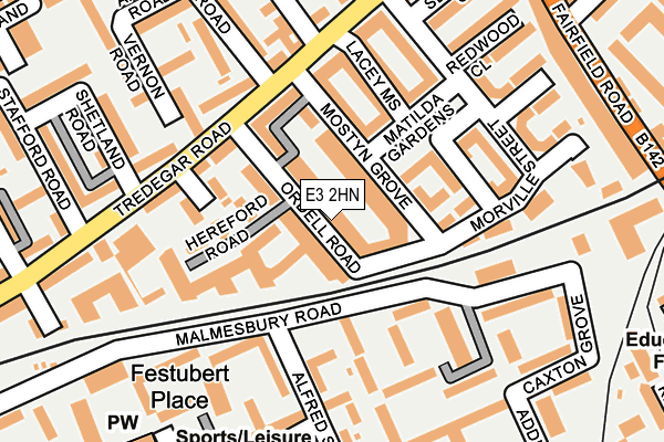 E3 2HN map - OS OpenMap – Local (Ordnance Survey)