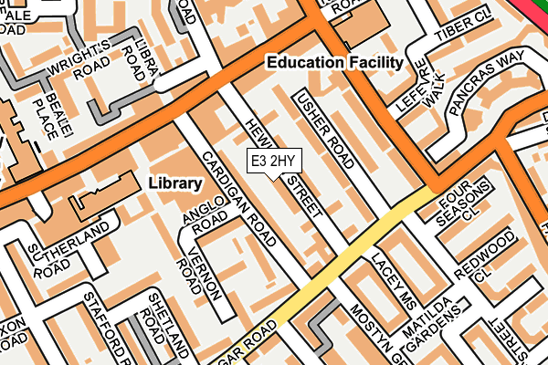 E3 2HY map - OS OpenMap – Local (Ordnance Survey)