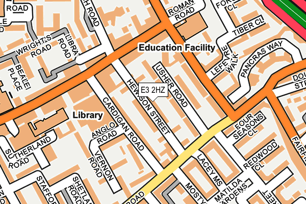 E3 2HZ map - OS OpenMap – Local (Ordnance Survey)
