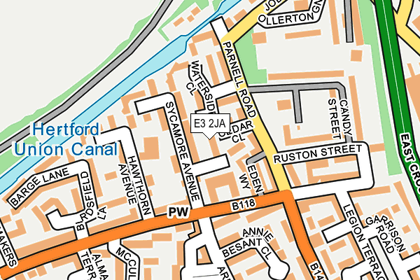 E3 2JA map - OS OpenMap – Local (Ordnance Survey)